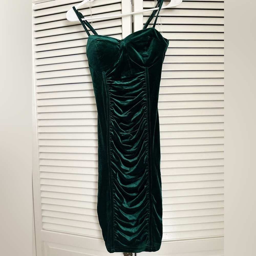 Velvet lace up. Green color fit To XS-S